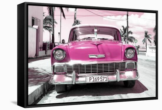 Cuba Fuerte Collection - Pink Chevy-Philippe Hugonnard-Framed Stretched Canvas