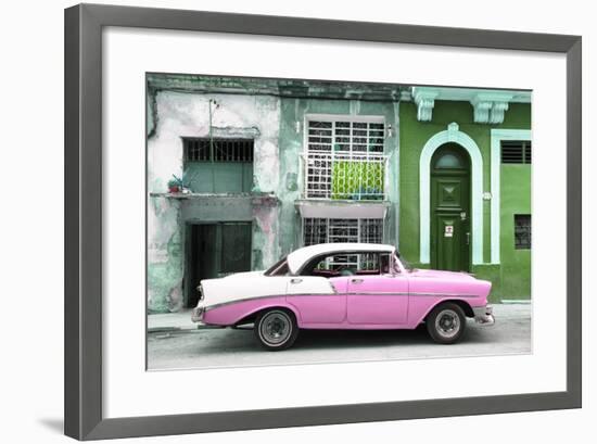 Cuba Fuerte Collection - Pink Classic Car in Havana-Philippe Hugonnard-Framed Photographic Print