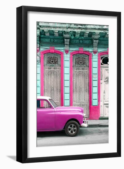 Cuba Fuerte Collection - Pink Vintage Car in Havana II-Philippe Hugonnard-Framed Photographic Print