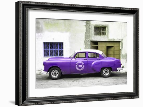 Cuba Fuerte Collection - Purple Pontiac 1953 Original Classic Car-Philippe Hugonnard-Framed Photographic Print