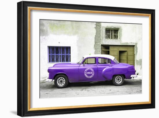 Cuba Fuerte Collection - Purple Pontiac 1953 Original Classic Car-Philippe Hugonnard-Framed Photographic Print