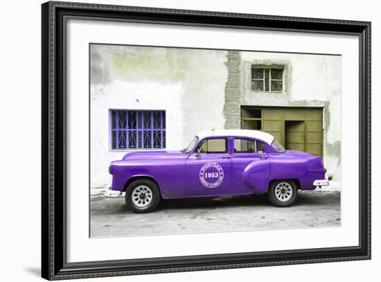 Cuba Fuerte Collection - Purple Pontiac 1953 Original Classic Car-Philippe Hugonnard-Framed Photographic Print