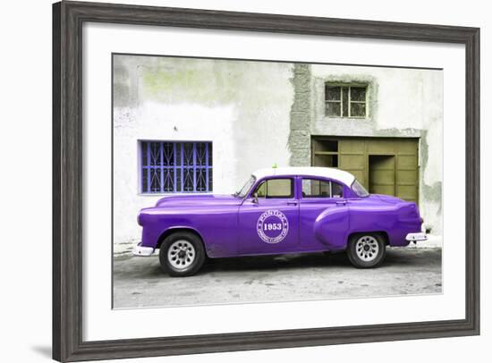 Cuba Fuerte Collection - Purple Pontiac 1953 Original Classic Car-Philippe Hugonnard-Framed Photographic Print