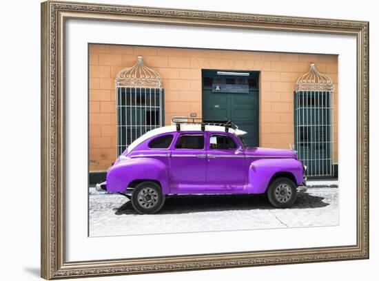 Cuba Fuerte Collection - Purple Vintage Car-Philippe Hugonnard-Framed Photographic Print