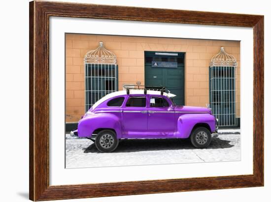 Cuba Fuerte Collection - Purple Vintage Car-Philippe Hugonnard-Framed Photographic Print