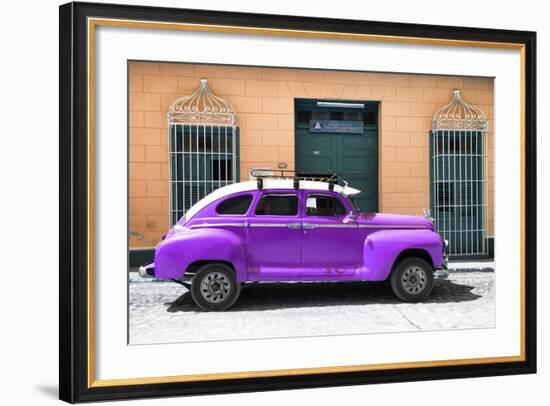 Cuba Fuerte Collection - Purple Vintage Car-Philippe Hugonnard-Framed Photographic Print