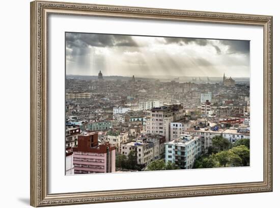 Cuba Fuerte Collection - Rays of light on Havana II-Philippe Hugonnard-Framed Photographic Print