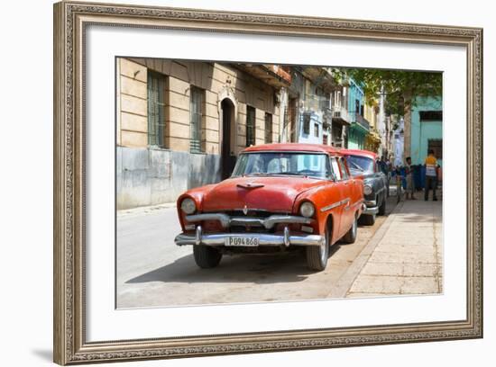 Cuba Fuerte Collection - Red Classic Car in Havana-Philippe Hugonnard-Framed Photographic Print