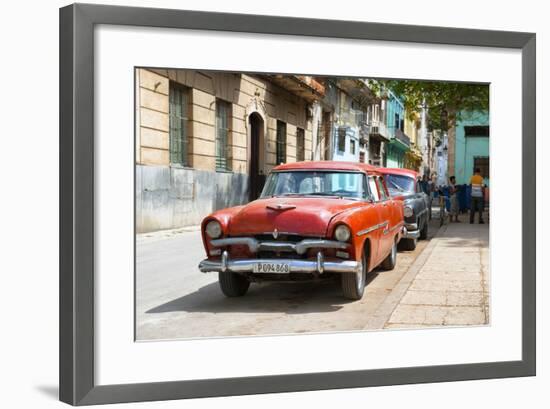 Cuba Fuerte Collection - Red Classic Car in Havana-Philippe Hugonnard-Framed Photographic Print