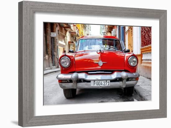 Cuba Fuerte Collection - Red Taxi of Havana-Philippe Hugonnard-Framed Photographic Print