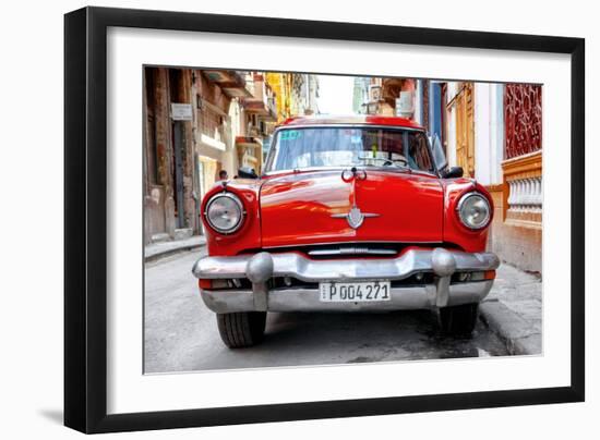 Cuba Fuerte Collection - Red Taxi of Havana-Philippe Hugonnard-Framed Photographic Print