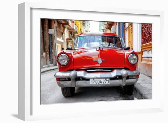 Cuba Fuerte Collection - Red Taxi of Havana-Philippe Hugonnard-Framed Photographic Print