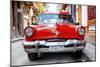 Cuba Fuerte Collection - Red Taxi of Havana-Philippe Hugonnard-Mounted Photographic Print