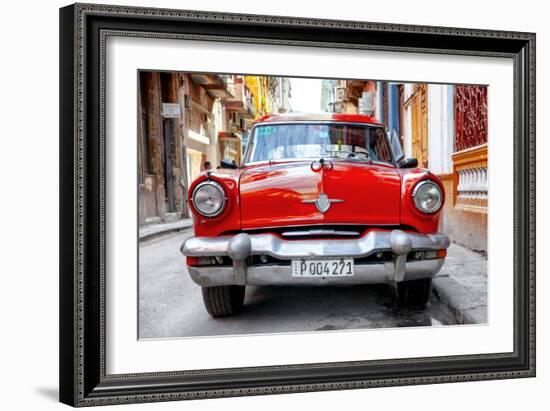 Cuba Fuerte Collection - Red Taxi of Havana-Philippe Hugonnard-Framed Photographic Print