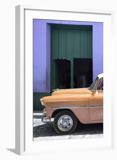 Cuba Fuerte Collection - Retro Orange Car II-Philippe Hugonnard-Framed Photographic Print