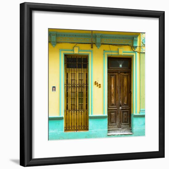 Cuba Fuerte Collection SQ - 612 Street Havana - Yellow and Green-Philippe Hugonnard-Framed Photographic Print
