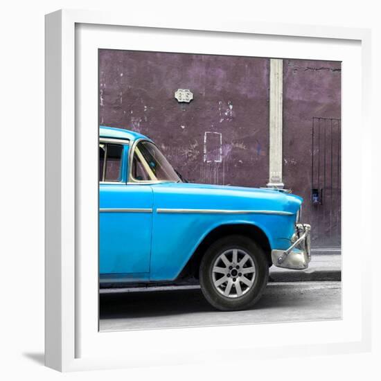 Cuba Fuerte Collection SQ - 615 Street and Blue Car-Philippe Hugonnard-Framed Photographic Print