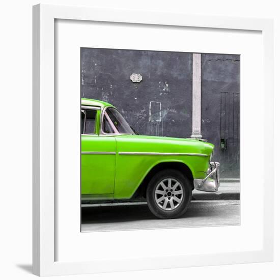 Cuba Fuerte Collection SQ - 615 Street and Green Car-Philippe Hugonnard-Framed Photographic Print