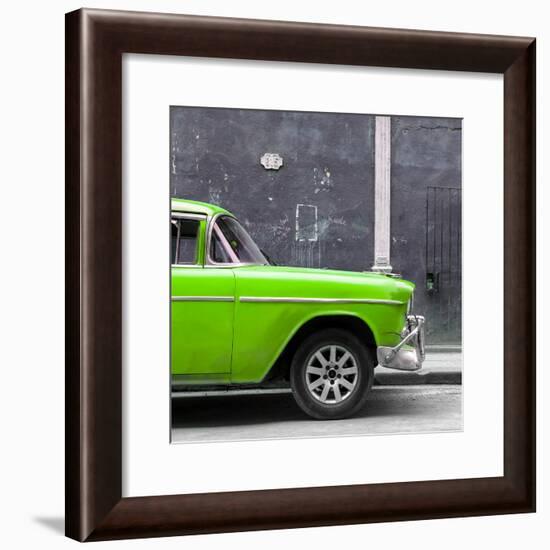 Cuba Fuerte Collection SQ - 615 Street and Green Car-Philippe Hugonnard-Framed Photographic Print