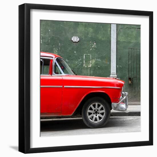 Cuba Fuerte Collection SQ - 615 Street and Red Car-Philippe Hugonnard-Framed Photographic Print