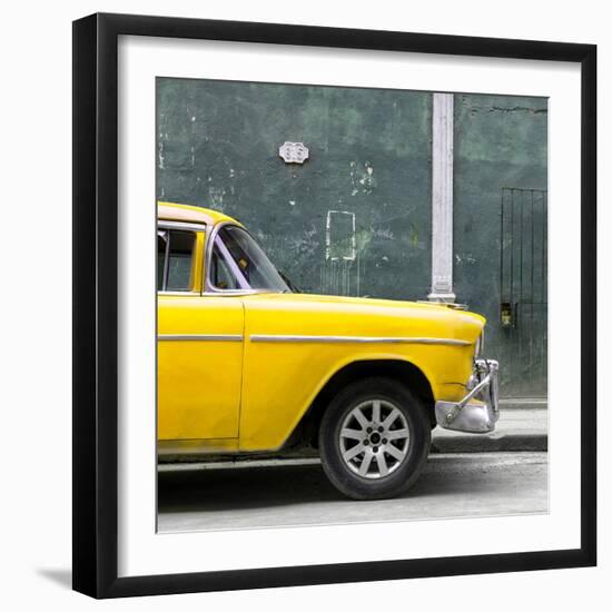 Cuba Fuerte Collection SQ - 615 Street and Yellow Car-Philippe Hugonnard-Framed Photographic Print