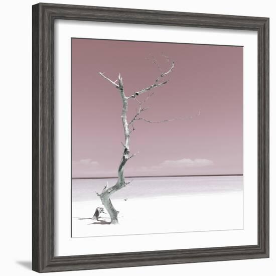 Cuba Fuerte Collection SQ - Alone on the White Sandy Beach - Pastel Red-Philippe Hugonnard-Framed Photographic Print