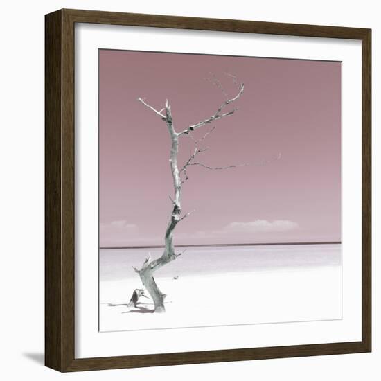 Cuba Fuerte Collection SQ - Alone on the White Sandy Beach - Pastel Red-Philippe Hugonnard-Framed Photographic Print