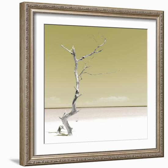 Cuba Fuerte Collection SQ - Alone on the White Sandy Beach - Pastel Yellow-Philippe Hugonnard-Framed Photographic Print