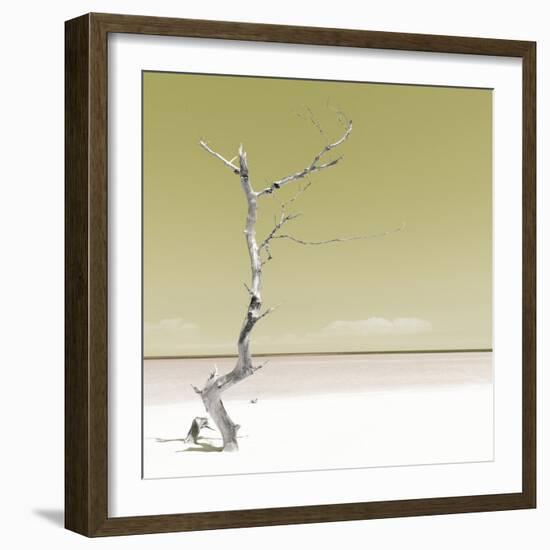 Cuba Fuerte Collection SQ - Alone on the White Sandy Beach - Pastel Yellow-Philippe Hugonnard-Framed Photographic Print