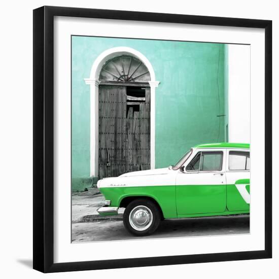 Cuba Fuerte Collection SQ - American Classic Car White and Green-Philippe Hugonnard-Framed Photographic Print