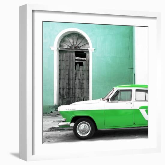 Cuba Fuerte Collection SQ - American Classic Car White and Green-Philippe Hugonnard-Framed Photographic Print