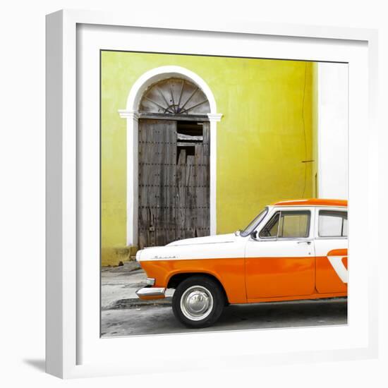 Cuba Fuerte Collection SQ - American Classic Car White and Orange-Philippe Hugonnard-Framed Photographic Print