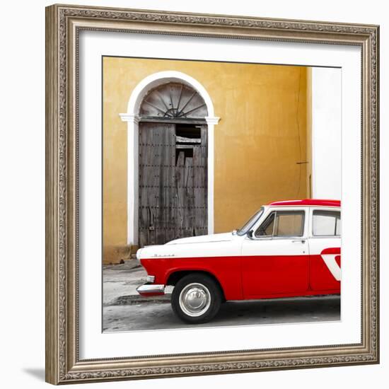 Cuba Fuerte Collection SQ - American Classic Car White and Red-Philippe Hugonnard-Framed Photographic Print