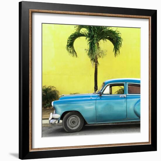 Cuba Fuerte Collection SQ - Beautiful Retro Blue Car-Philippe Hugonnard-Framed Photographic Print