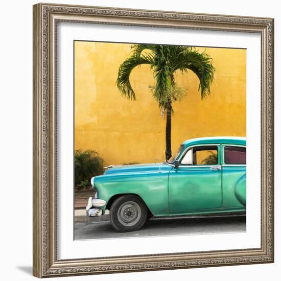 Cuba Fuerte Collection SQ - Beautiful Retro Green Car-Philippe Hugonnard-Framed Photographic Print