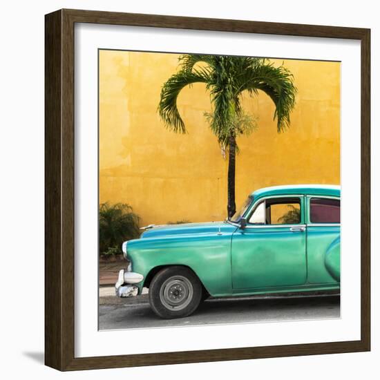 Cuba Fuerte Collection SQ - Beautiful Retro Green Car-Philippe Hugonnard-Framed Photographic Print