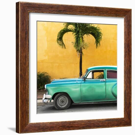 Cuba Fuerte Collection SQ - Beautiful Retro Green Car-Philippe Hugonnard-Framed Photographic Print