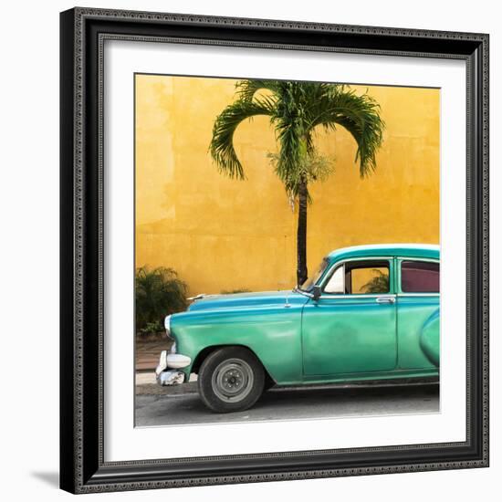 Cuba Fuerte Collection SQ - Beautiful Retro Green Car-Philippe Hugonnard-Framed Photographic Print