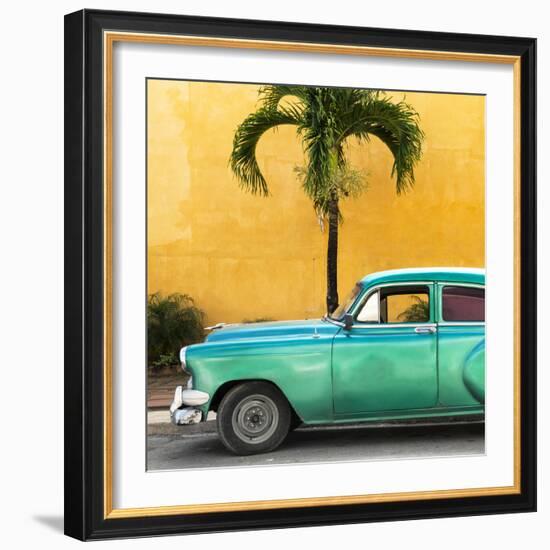 Cuba Fuerte Collection SQ - Beautiful Retro Green Car-Philippe Hugonnard-Framed Photographic Print