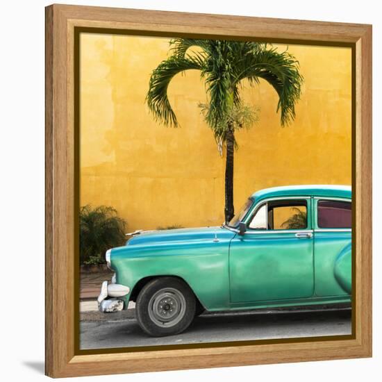 Cuba Fuerte Collection SQ - Beautiful Retro Green Car-Philippe Hugonnard-Framed Stretched Canvas