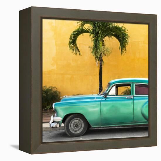 Cuba Fuerte Collection SQ - Beautiful Retro Green Car-Philippe Hugonnard-Framed Stretched Canvas