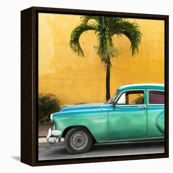 Cuba Fuerte Collection SQ - Beautiful Retro Green Car-Philippe Hugonnard-Framed Stretched Canvas