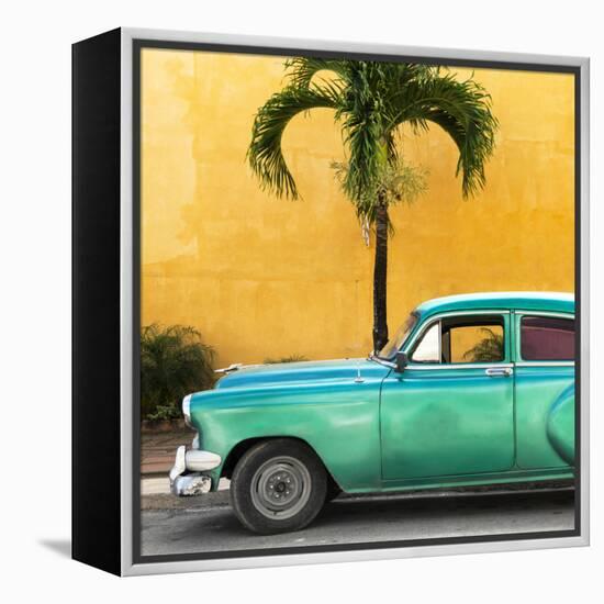 Cuba Fuerte Collection SQ - Beautiful Retro Green Car-Philippe Hugonnard-Framed Stretched Canvas