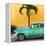 Cuba Fuerte Collection SQ - Beautiful Retro Green Car-Philippe Hugonnard-Framed Stretched Canvas