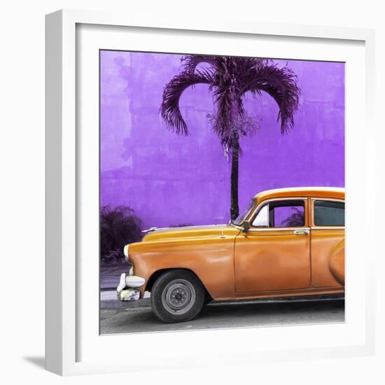 Cuba Fuerte Collection SQ - Beautiful Retro Orange Car-Philippe Hugonnard-Framed Photographic Print