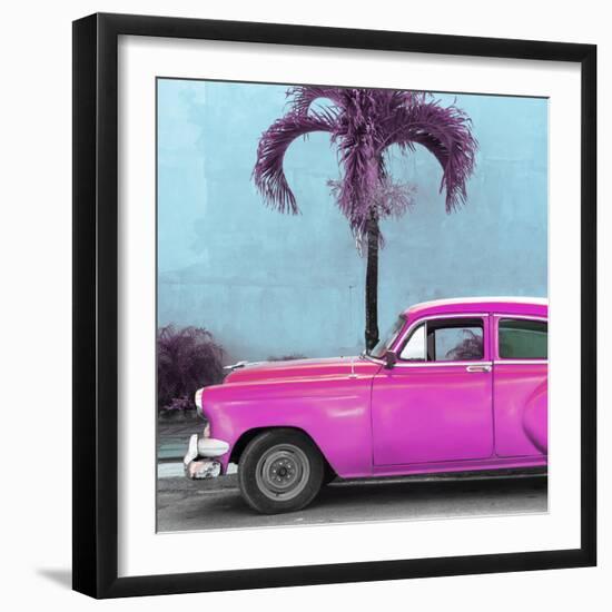 Cuba Fuerte Collection SQ - Beautiful Retro Pink Car-Philippe Hugonnard-Framed Photographic Print