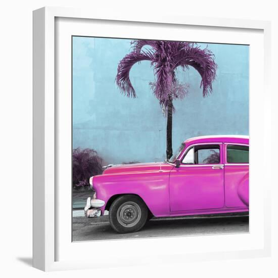 Cuba Fuerte Collection SQ - Beautiful Retro Pink Car-Philippe Hugonnard-Framed Photographic Print