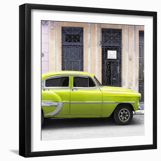 Cuba Fuerte Collection SQ - Bel Air Classic Lime Green Car-Philippe Hugonnard-Framed Photographic Print