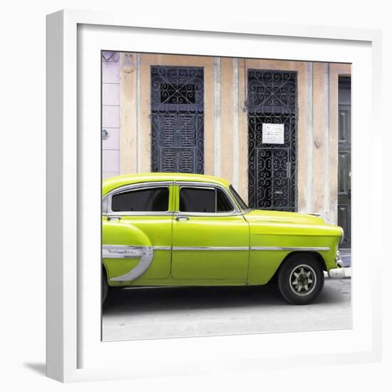 Cuba Fuerte Collection SQ - Bel Air Classic Lime Green Car-Philippe Hugonnard-Framed Photographic Print