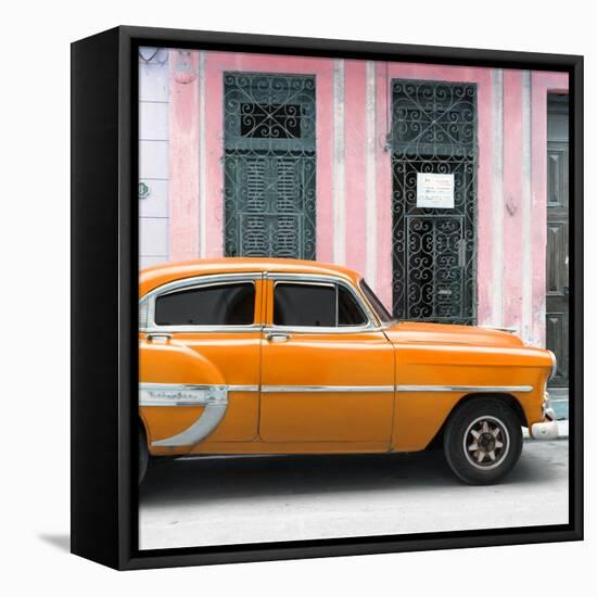 Cuba Fuerte Collection SQ - Bel Air Classic Orange Car-Philippe Hugonnard-Framed Stretched Canvas